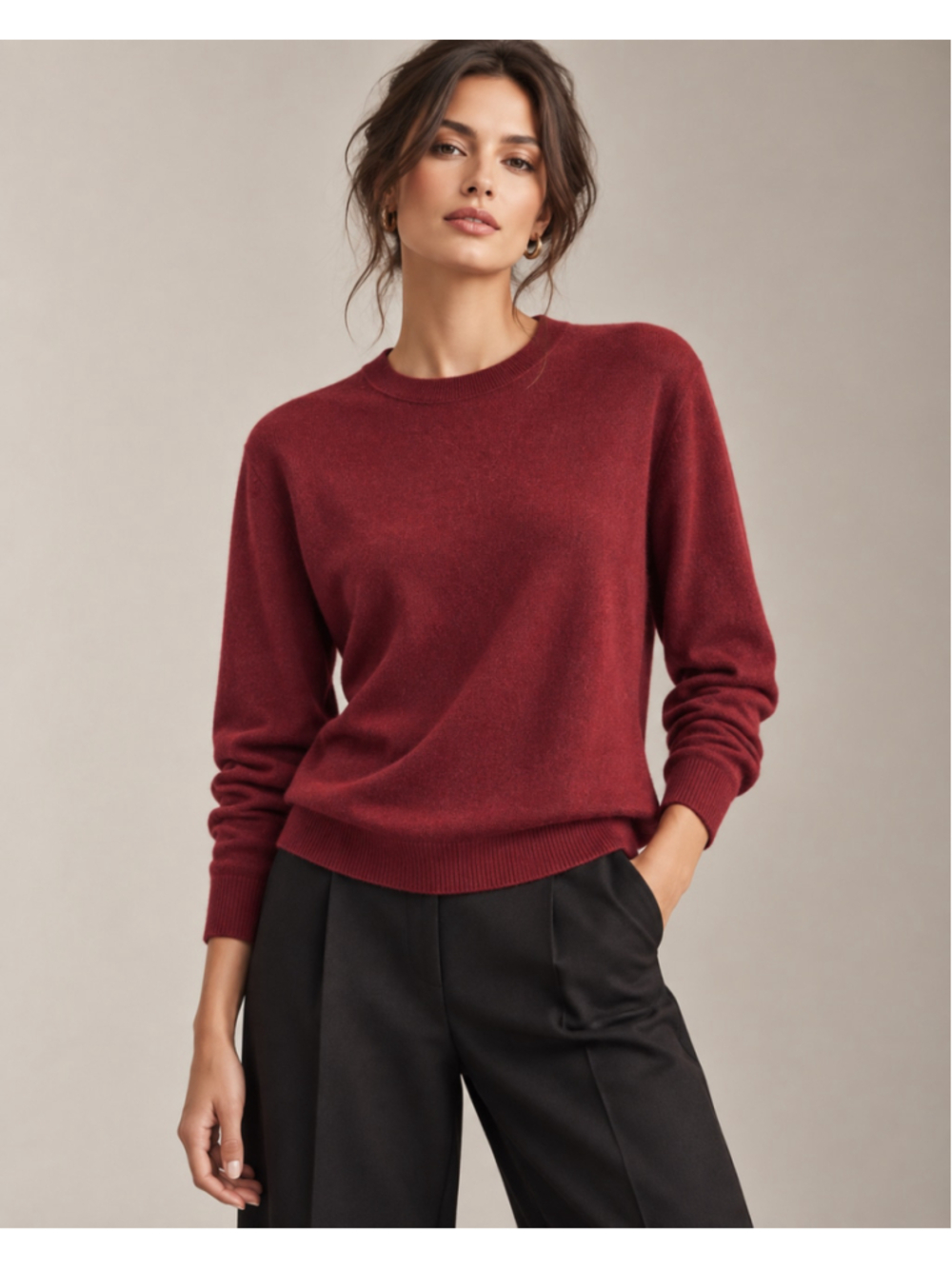 Banana Republic BR 100% Cashmere Burgundy Crewneck Sweater Women’s M